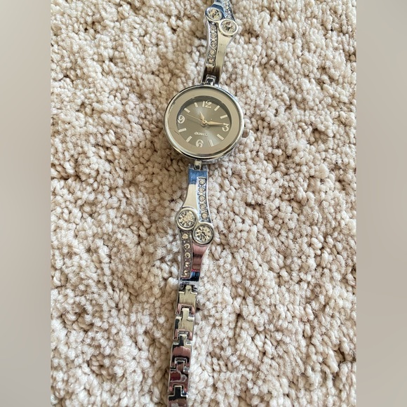 Y2K Silver Watch with Crystal Detailing - Picture 2 of 2